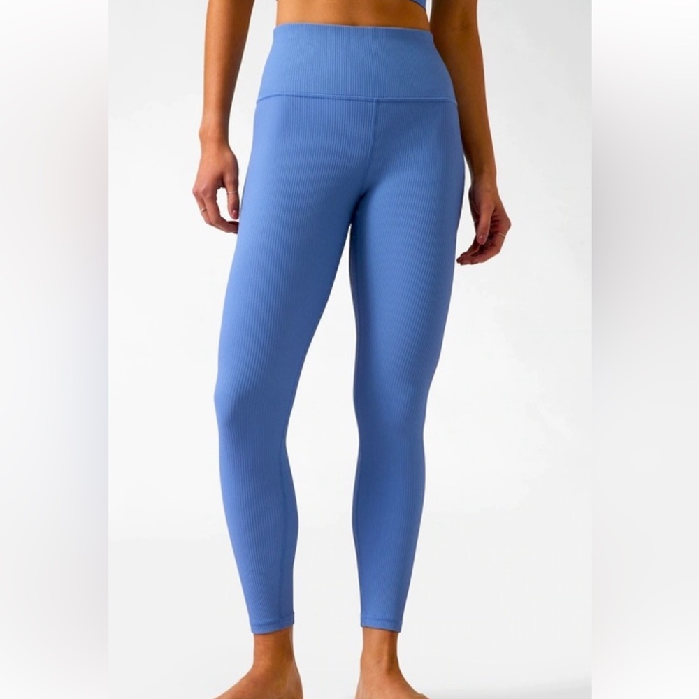 Athleta Rib Tights Blue Leggings